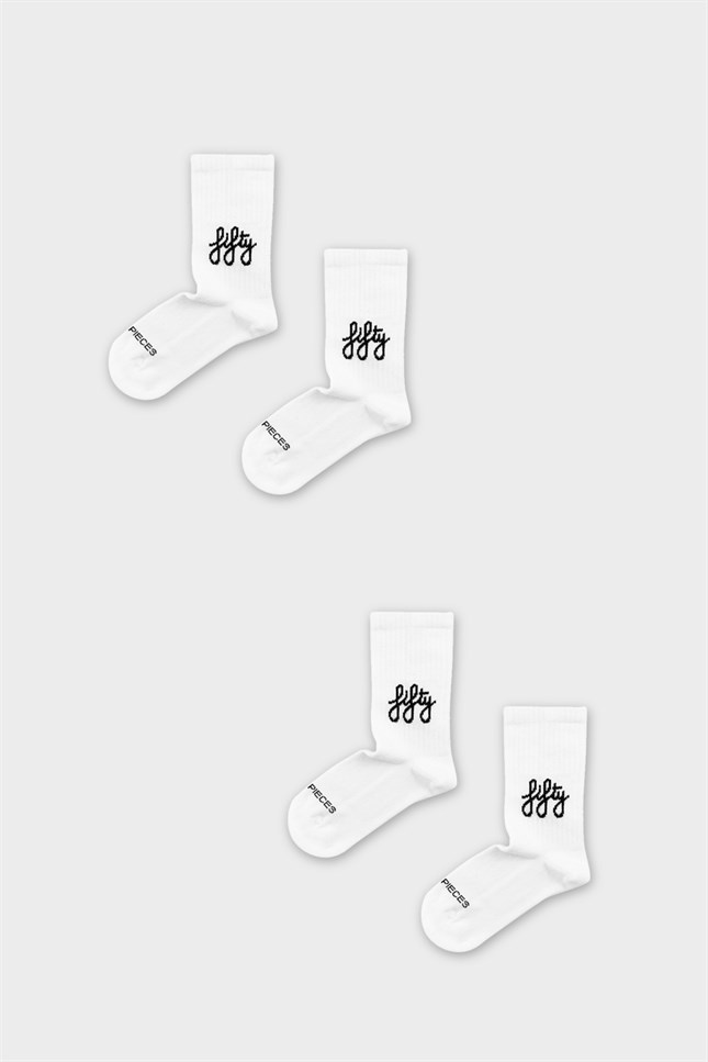 2'Lİ Fifty Mini Çocuk Çorabı Beyaz | fiftypieces.shop