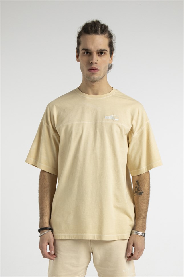 Erkek Dikiş Detaylı Düşük Omuzlu T-Shirt