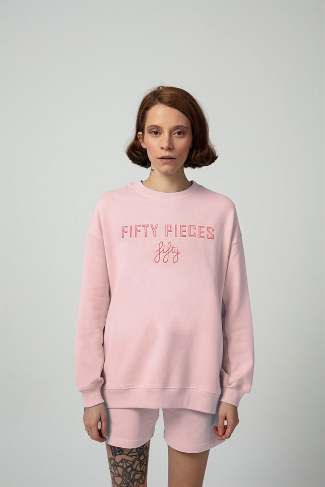 Kadın Pembe Oversize Sweatshirt