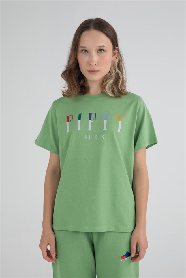Kadın Yeşil Loose Fit T-Shirt